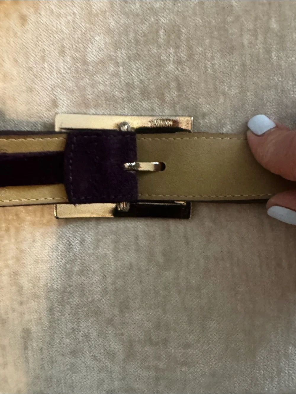 Lane Bryant Purple Suede Belt with Silver Buckle